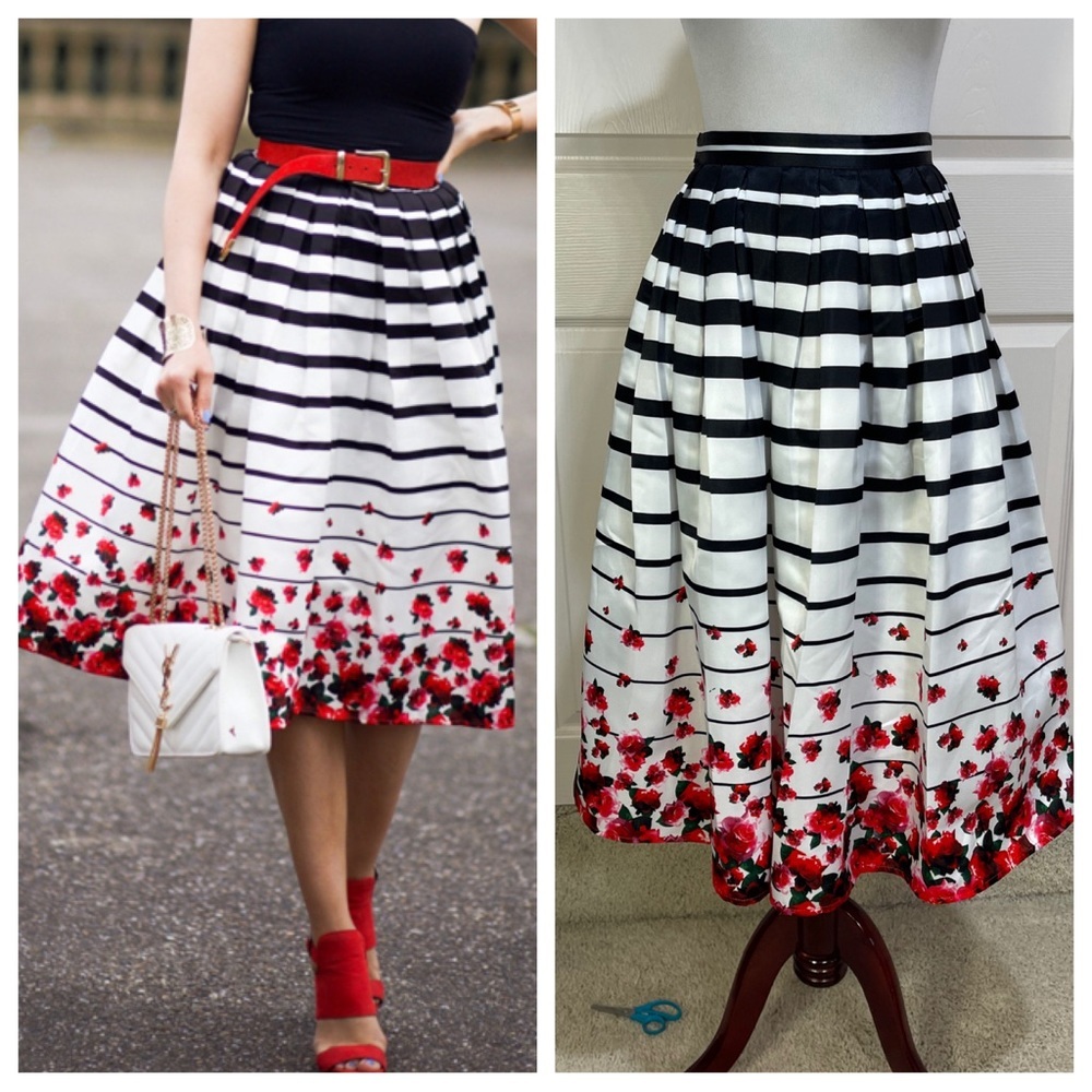 Chic Wish Falling Roses skirt
